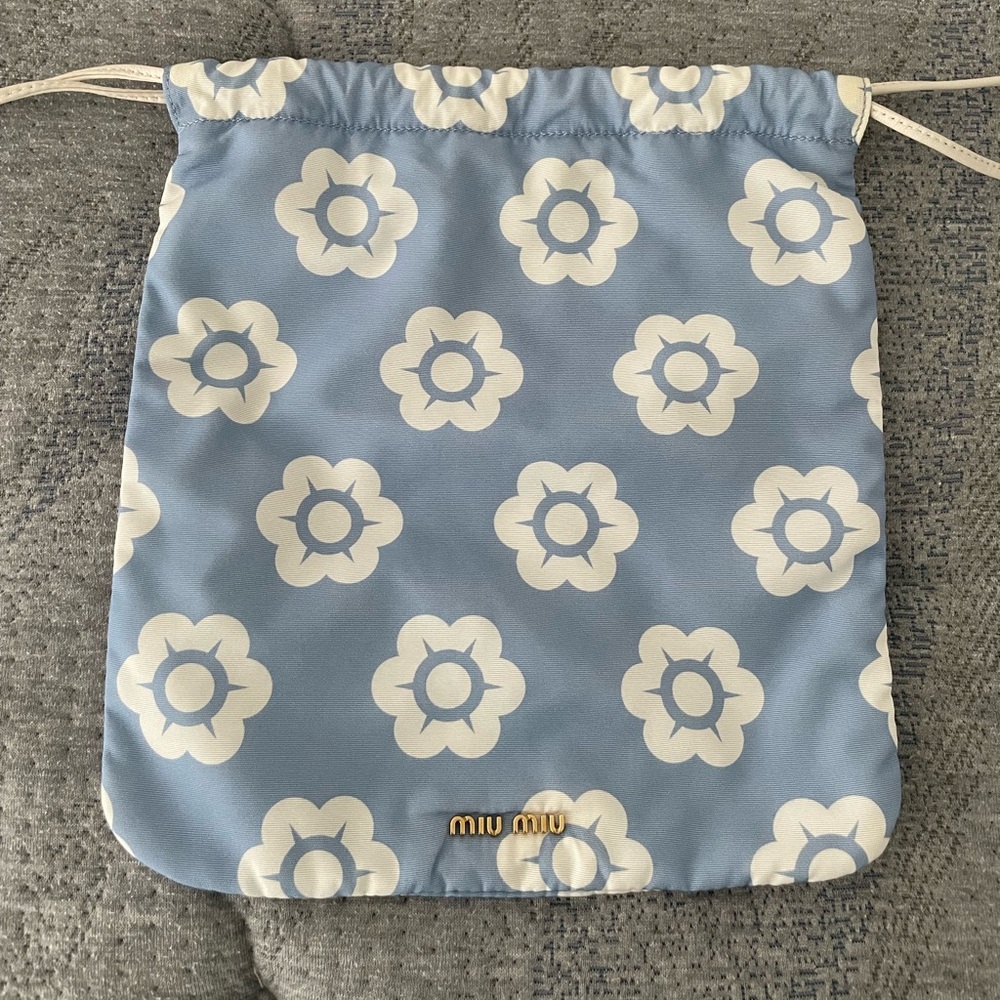 Miu Miu Blue and White Floral Bag